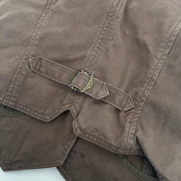 Vintage y2k Women's Brown Jimmy'z Western Boho Hippy Button Up Denim Vest Sz M - Picture 7 of 8